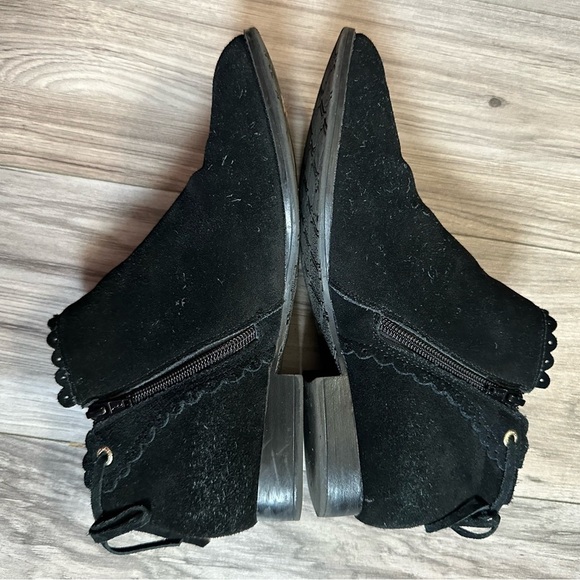 Jack‎ Rogers Women's Suede Leather Almond Toe Black Ankle Booties Size 8 - Picture 7 of 9